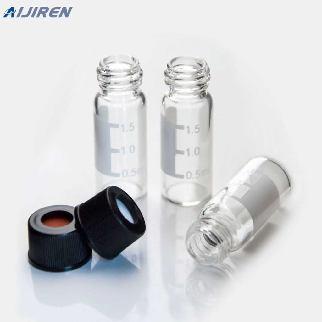 screw HPLC sample vials with label Perkin Elmer